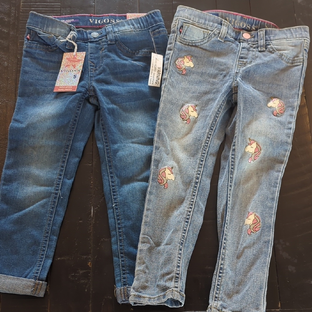 2 Pairs of Vigoss Girls Skinny Blue Jeans